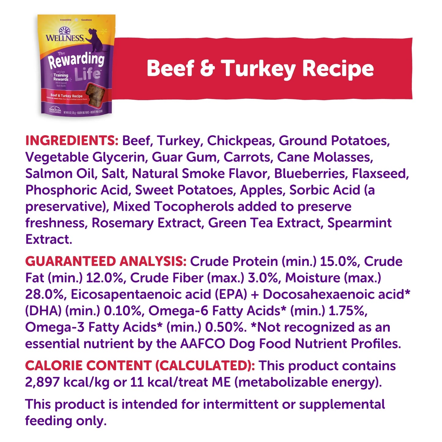 Rewarding Life Dog Treats, Natural, Training Treat, Grain Free, Soft Beef & Turkey (6 Ounce Bag)
